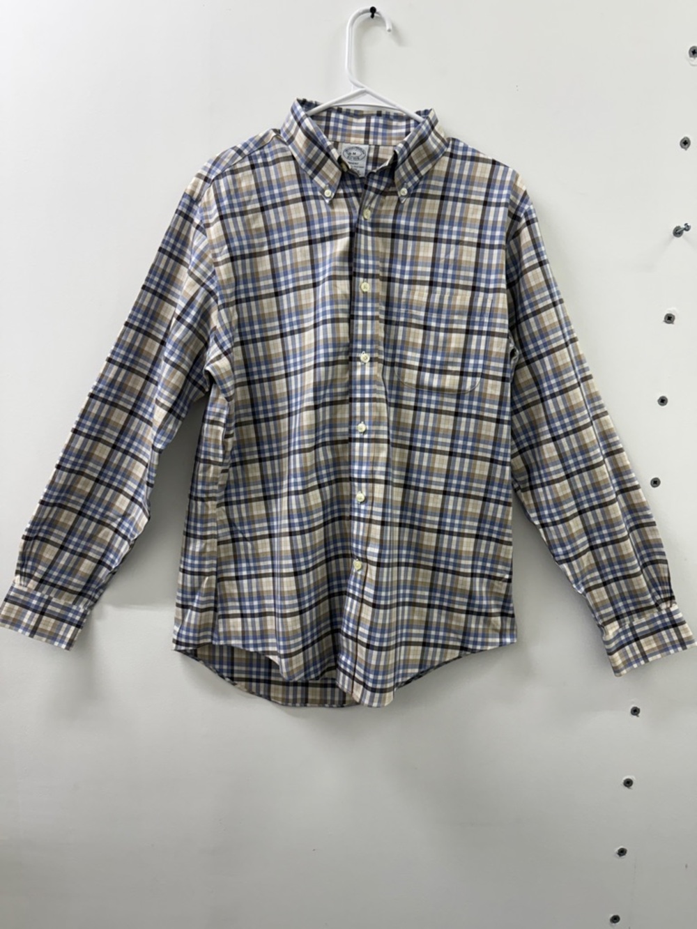 Brooks Brothers Plaid Button-Down Shirt - Blue & Tan